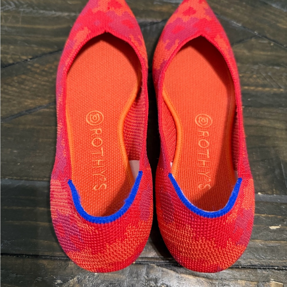 Rothy's Vibrant Red and Blue Flats
